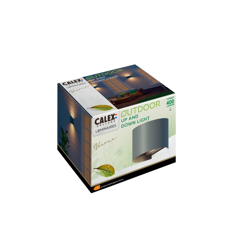 B-Ware Calex Außenwandleuchte Gartenlampe Oval LED Wandleuchte anthrazit 10x11,5cm