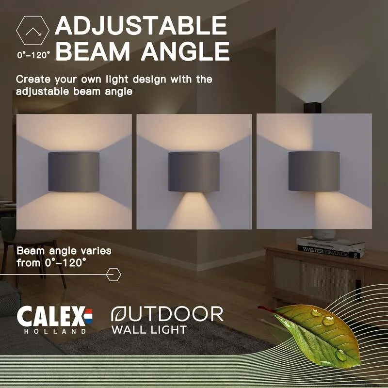 B-Ware Calex Außenwandleuchte Gartenlampe Oval LED Wandleuchte anthrazit 10x11,5cm