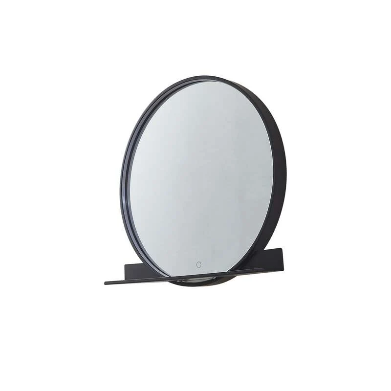 B-Ware Lucande Spiegel Badspiegel LED Ablage Aluminium Glas schwarz CCT Beleuchtung Mir