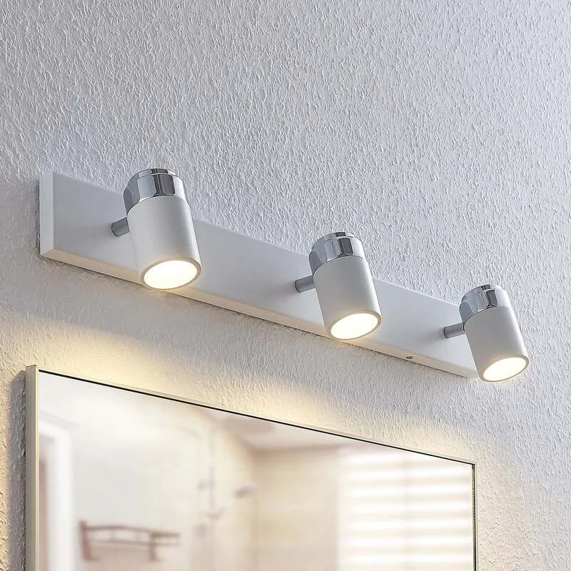 B-Ware Lindby Deckenleuchte Strahler Kardo LED Lampe dimmbar IP44 chrom weiß 3-flammig