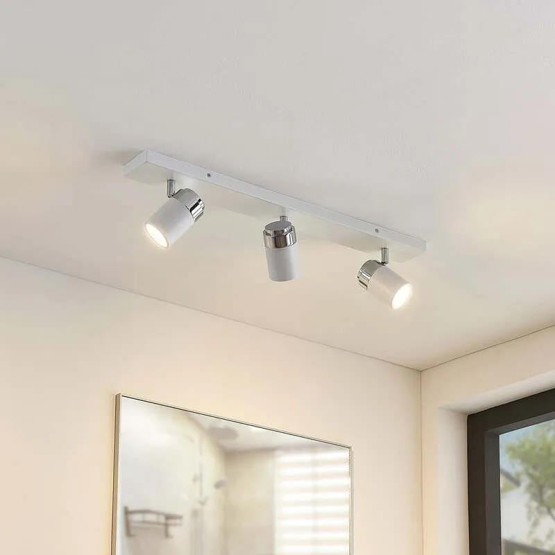 B-Ware Lindby Deckenleuchte Strahler Kardo LED Lampe dimmbar IP44 chrom weiß 3-flammig