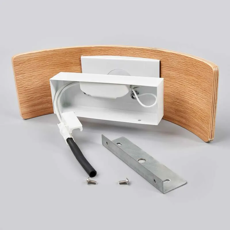 B-Ware Lindby Wandleuchte Holz Rafailia LED Wandlampe Leuchte warmweiß dunkelbraun 33cm