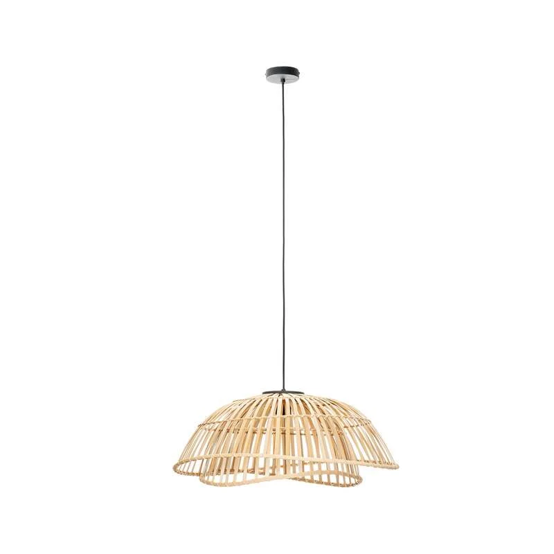 B-Ware Lindby Hängeleuchte Ilajus LED Pendelleuchte Lampe dimmbar Bambus Ø 62 cm natur