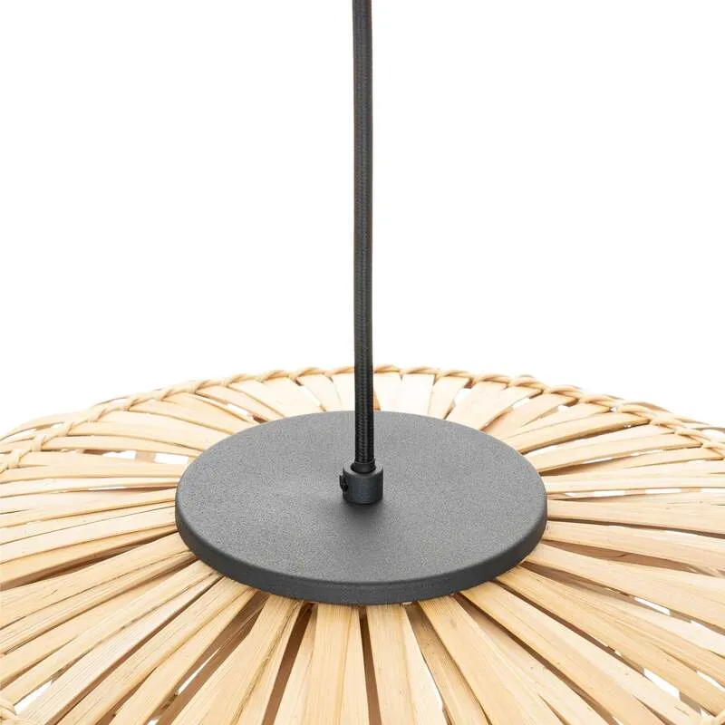 B-Ware Lindby Hängeleuchte Ilajus LED Pendelleuchte Lampe dimmbar Bambus Ø 62 cm natur