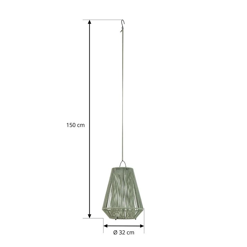 B-Ware Lindby Solarleuchte Hängelampe Lampe LED grün Kunststoff USB Akku Schalter