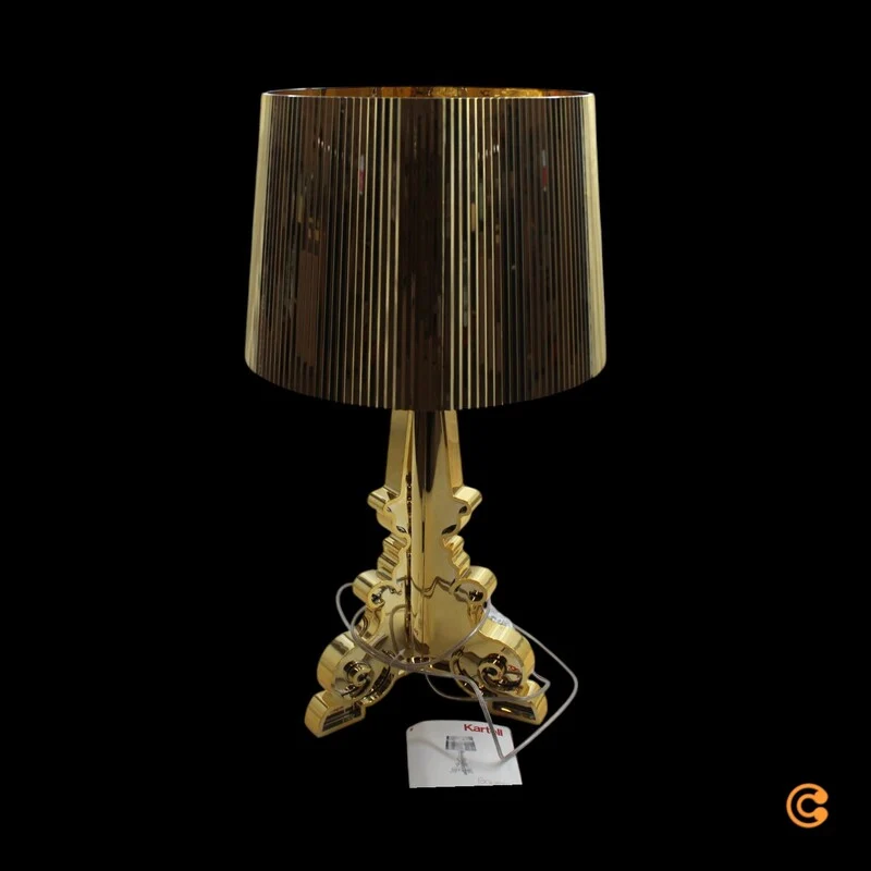 B-Ware Kartell Tischleuchte Lampe Bourgie LED Gold Schalter Dimmer Höhenverstellbar