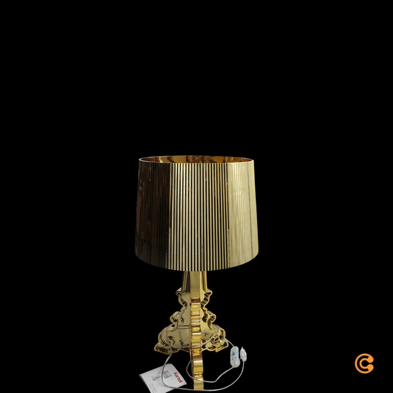 B-Ware Kartell Tischleuchte Lampe Bourgie LED Gold Schalter Dimmer Höhenverstellbar