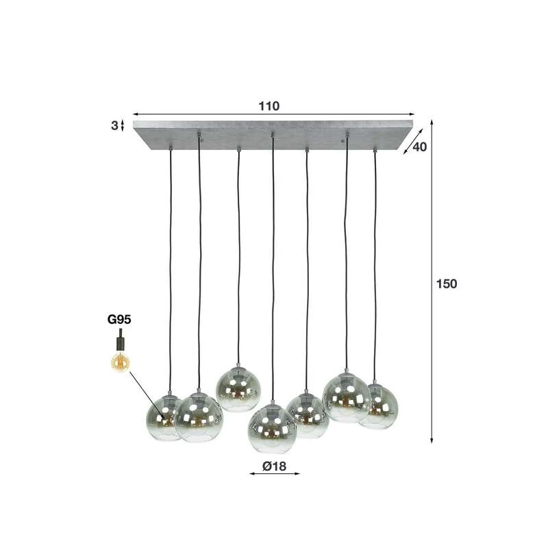 B-Ware Hängeleuchte Allessandra LED Hängelampe Deckenlampe Lampe Glas SIEHE TEXT/FOTO