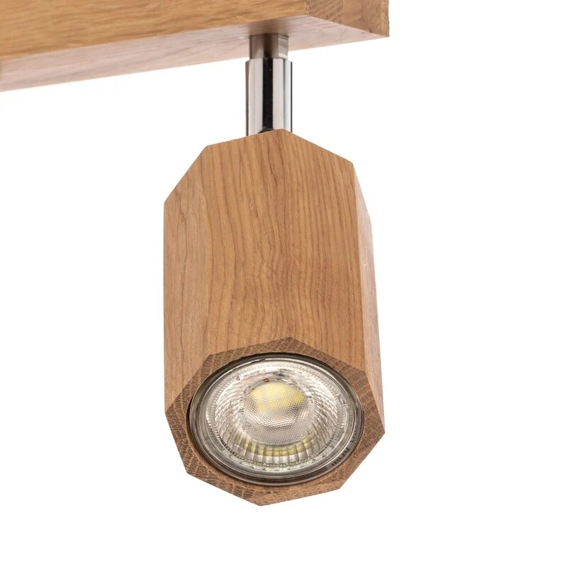 B-Ware Envostar Peach Puff Deckenspot Holz Oktagon 4-flg. handgefertigt 148cm