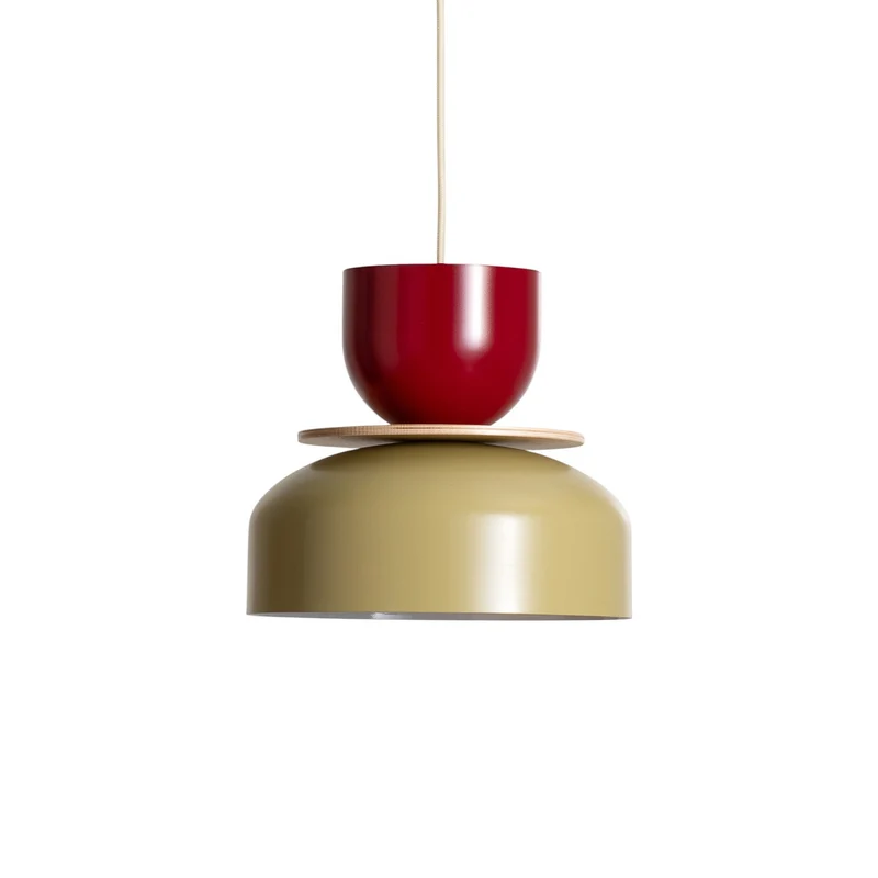 B-Ware Hängeleuchte Uto beige rot 30 cm dimmbar E27 Aldex Metall satiniert