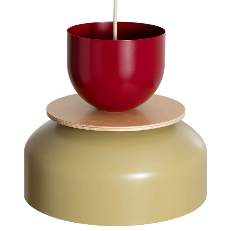 B-Ware Hängeleuchte Uto beige rot 30 cm dimmbar E27 Aldex Metall satiniert