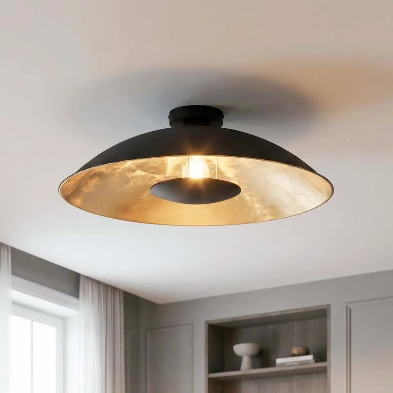B-Ware Lindby Deckenlampe Emilienne LED Lampe Leuchte dimmbar schwarz gold Ø60cm 20cm