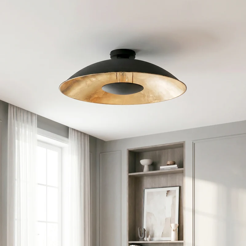 B-Ware Lindby Deckenlampe Emilienne LED Lampe Leuchte dimmbar schwarz gold Ø60cm 20cm