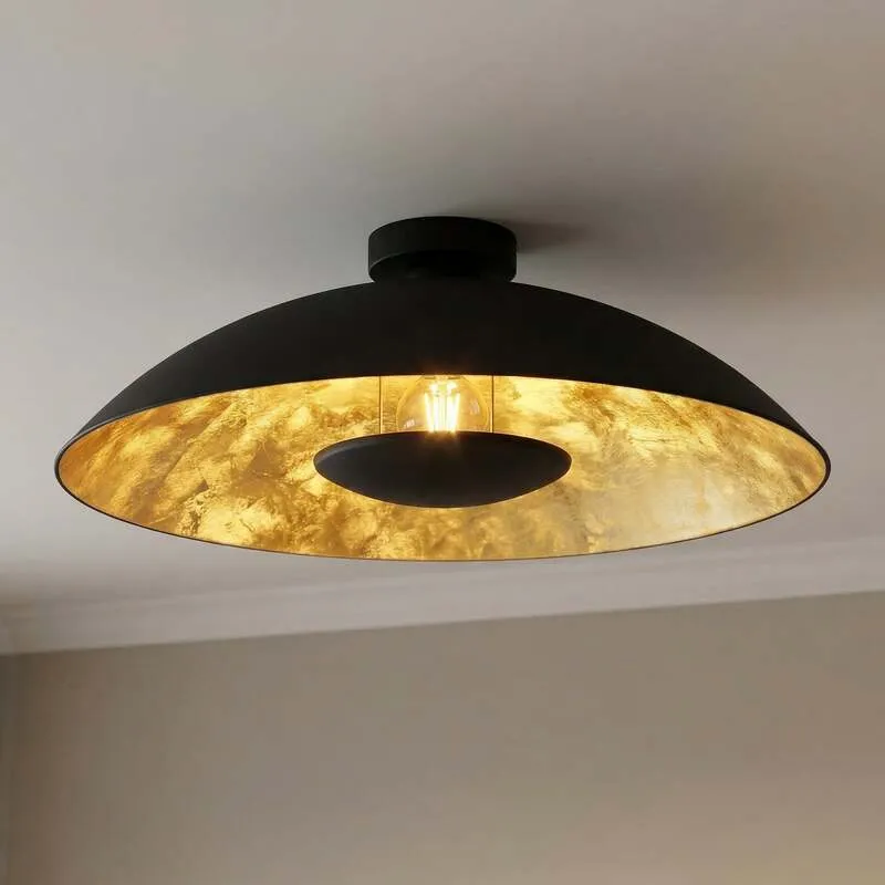 B-Ware Lindby Deckenlampe Emilienne LED Lampe Leuchte dimmbar schwarz gold Ø60cm 20cm