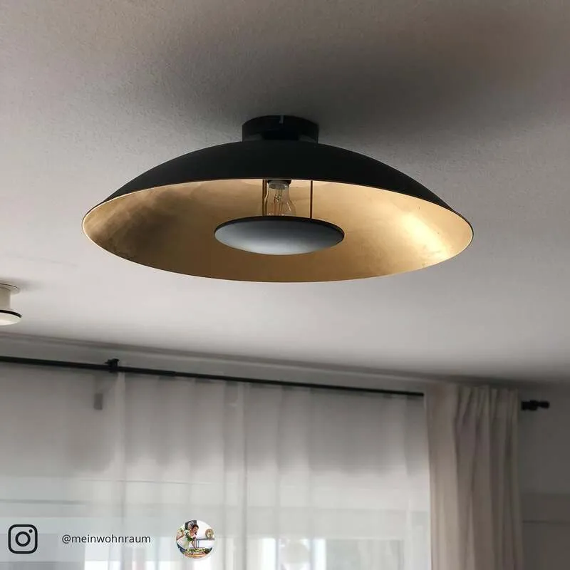 B-Ware Lindby Deckenlampe Emilienne LED Lampe Leuchte dimmbar schwarz gold Ø60cm 20cm