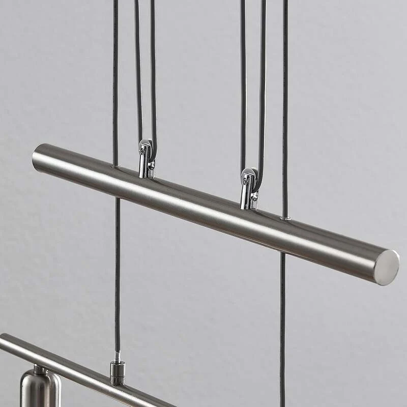 B-Ware Lindby Pendellampe Hängeleuchte Delira LED dimmbar nickel 3-flg höhenverstellbar