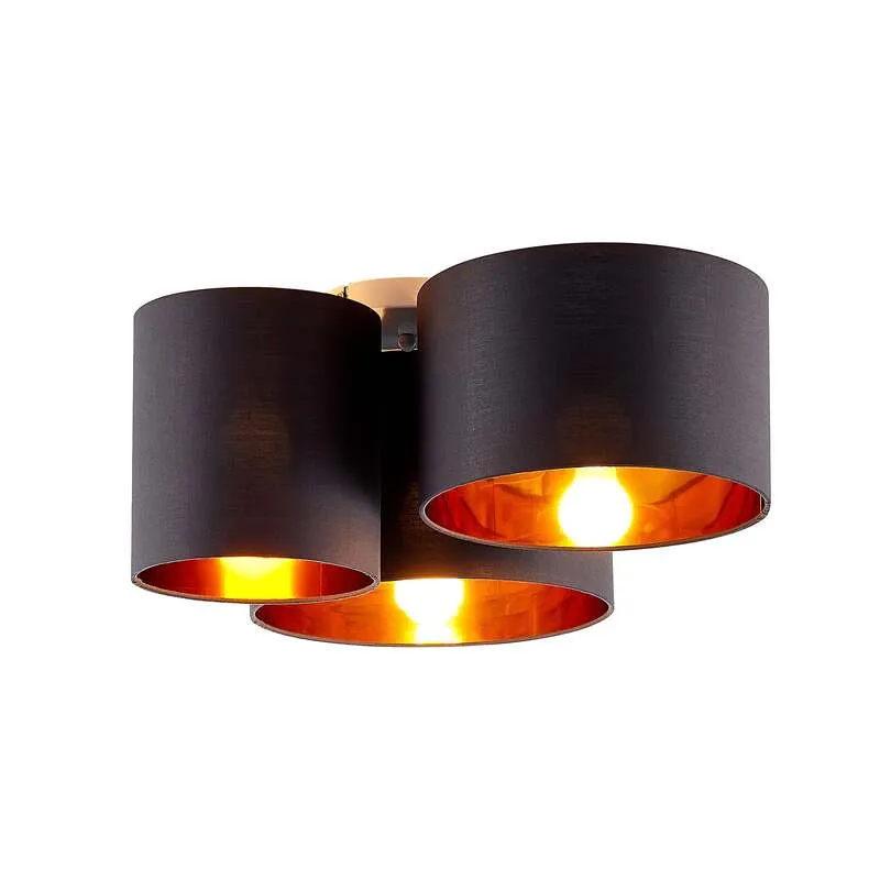 B-Ware Lindby Deckenleuchte Laurenz 3-flammig LED Lampe Leuchte dimmbar grau gold Ø61cm