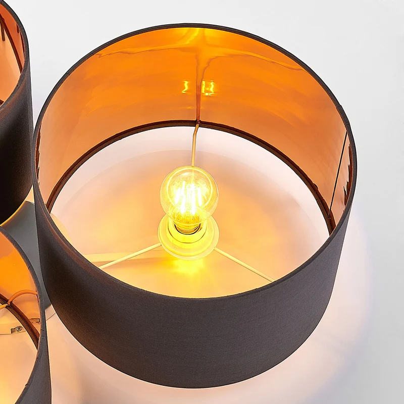 B-Ware Lindby Deckenleuchte Laurenz 3-flammig LED Lampe Leuchte dimmbar grau gold Ø61cm