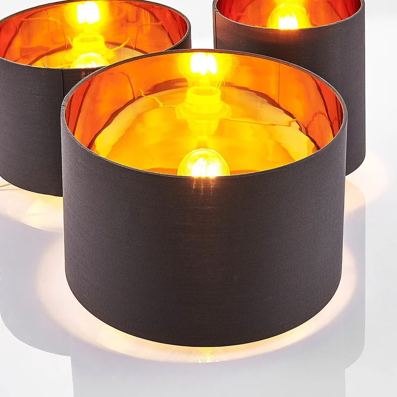 B-Ware Lindby Deckenleuchte Laurenz 3-flammig LED Lampe Leuchte dimmbar grau gold Ø61cm