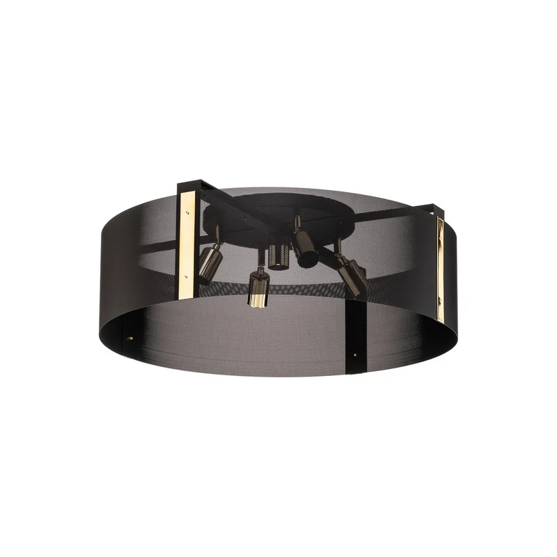 B-Ware Euluna Deckenleuchte Lampe Etro Beleuchtung schwarz gold Stahl Ø 70 cm E27 LED