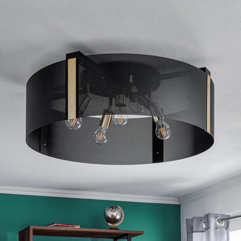 B-Ware Euluna Deckenleuchte Lampe Etro Beleuchtung schwarz gold Stahl Ø 70 cm E27 LED