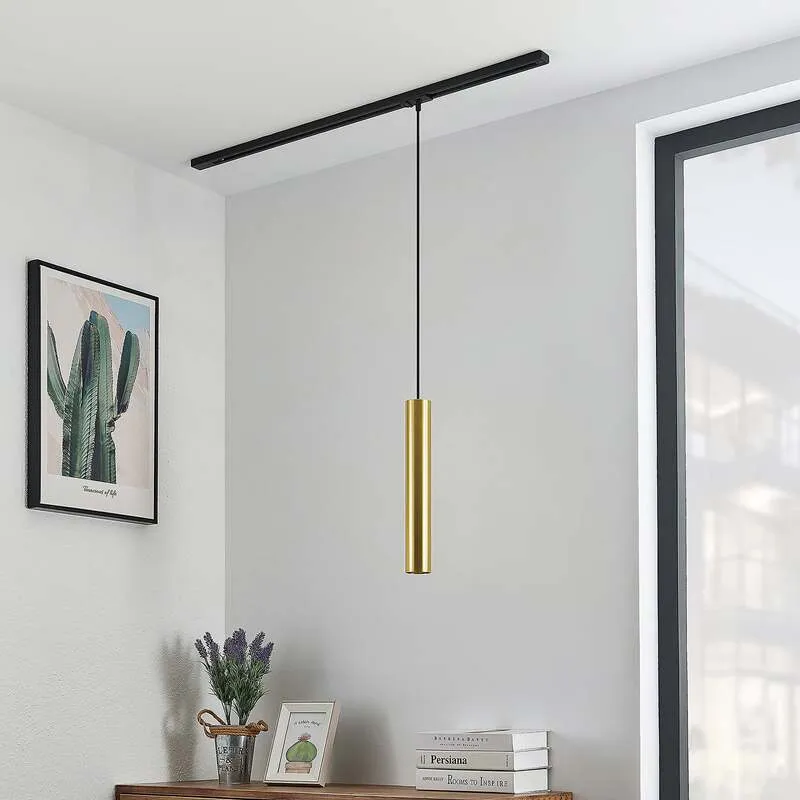 B-Ware Lindby Pendelleuchte Hängelampe Linaro Deckenlampe schwarz/gold 40 cm