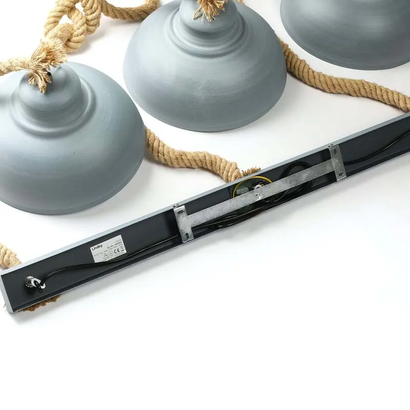 B-Ware Lindby Hängeleuchte Chaby 3-flammig LED Pendelleuchte dimmbar hellgrau 111cm