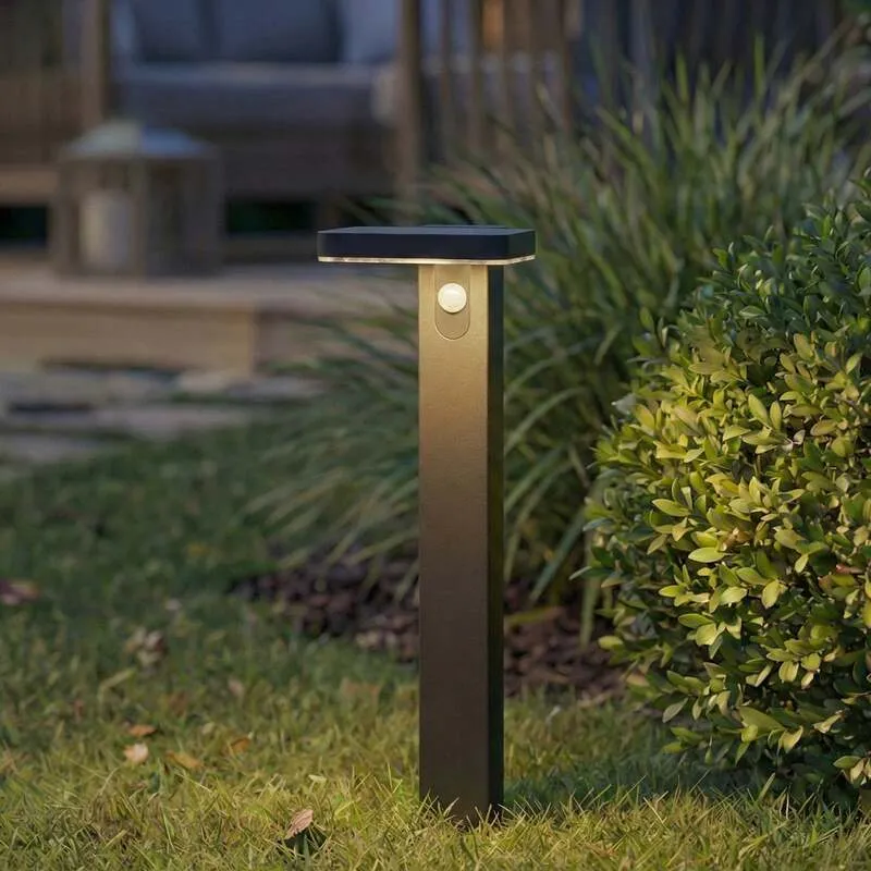 B-Ware Prios Wegeleuchte Gartenlampe LED Solarleuchte Sensor Tarlson schwarz 78,5 cm