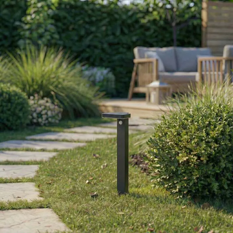 B-Ware Prios Wegeleuchte Gartenlampe LED Solarleuchte Sensor Tarlson schwarz 78,5 cm