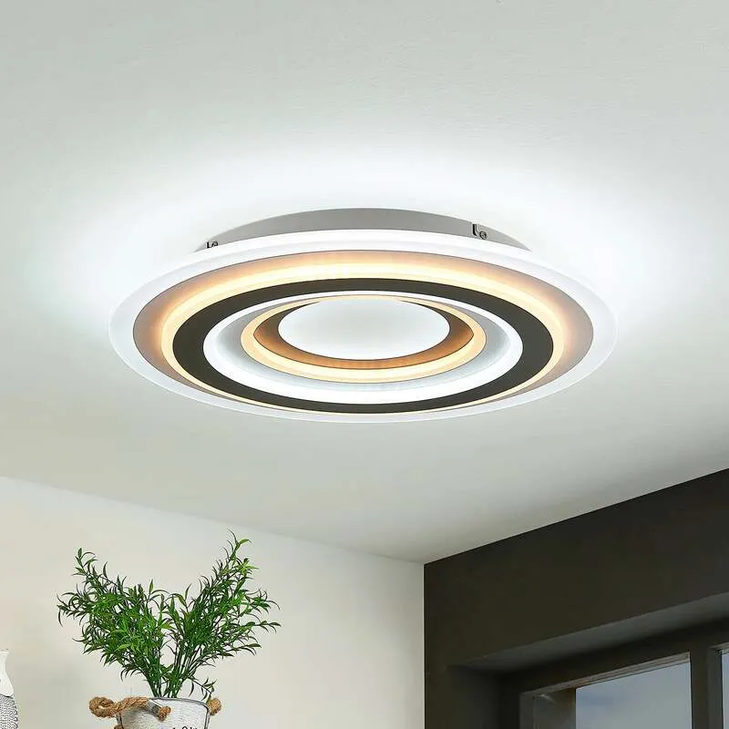 B-Ware Lindby Deckenleuchte Jazmina LED Lampe dimmbar CCT anthrazit Ø50cm 5390lm