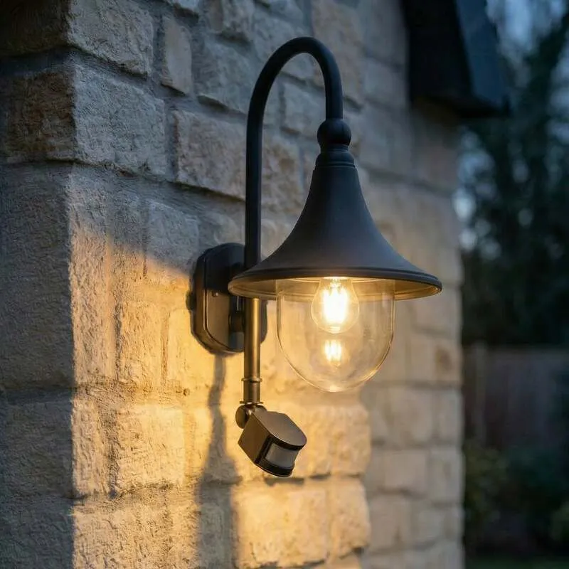 B-Ware Lindby Außenwandleuchte Gartenleuchte Daphne LED Wandleuchte mit Sensor Lampe