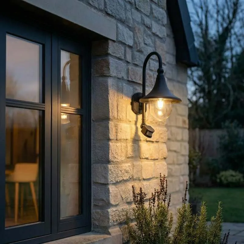 B-Ware Lindby Außenwandleuchte Gartenleuchte Daphne LED Wandleuchte mit Sensor Lampe