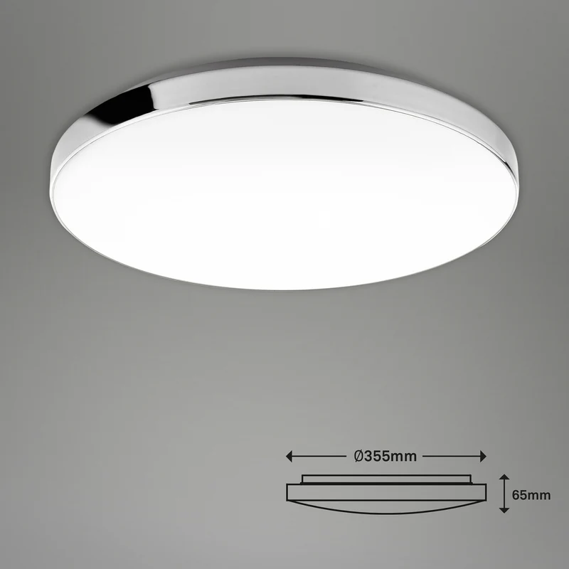 B-Ware Briloner Deckenlampe Deckenleuchte LED Lampe Leuchte chrom/weiß Ø35,5cm IP44