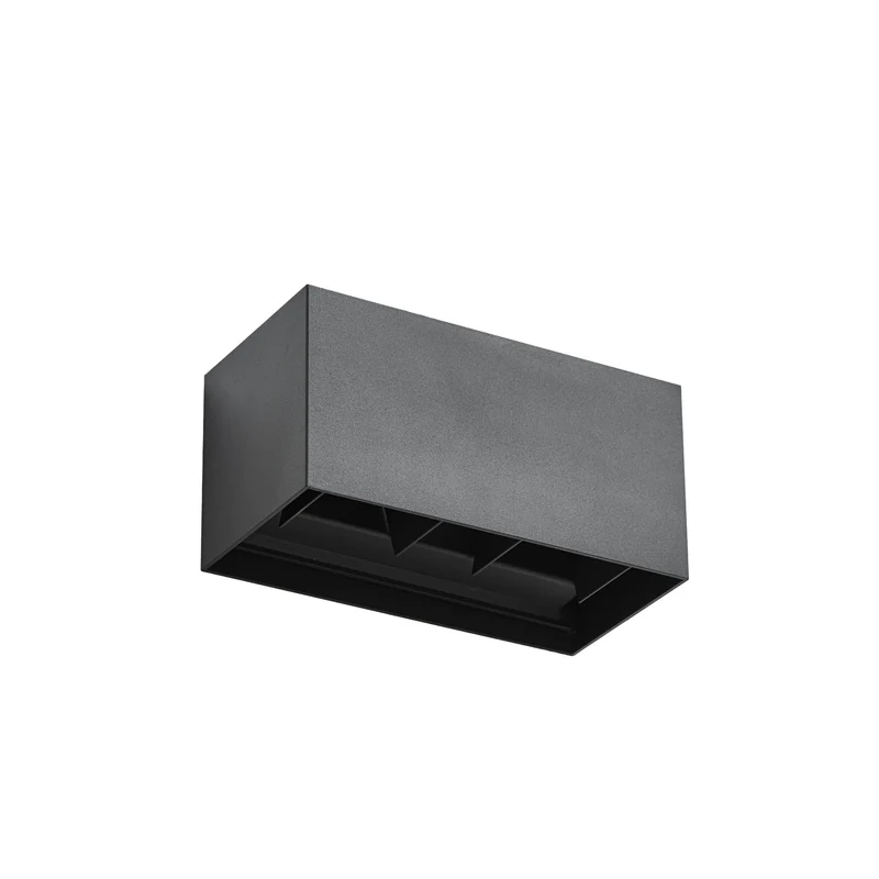 B-Ware Lindby Außenwandleuchte Nivar LED Wandleuchte Gartenlampe schwarz 20cm IP54