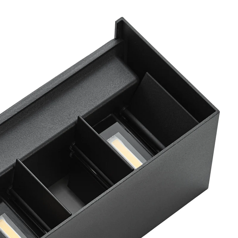 B-Ware Lindby Außenwandleuchte Nivar LED Wandleuchte Gartenlampe schwarz 20cm IP54