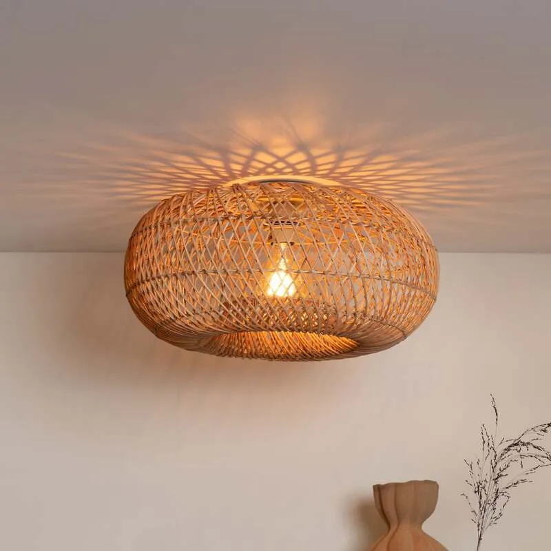 B-Ware GOOD & MOJO Deckenleuchte Arizona LED E27 Bambus Lampe Leuchte natur Ø 50 cm