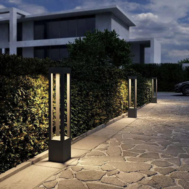 B-Ware Arcchio Pollerleuchte Gartenleuchte Lienna LED Außenlampe grau 90cm IP65 850lm