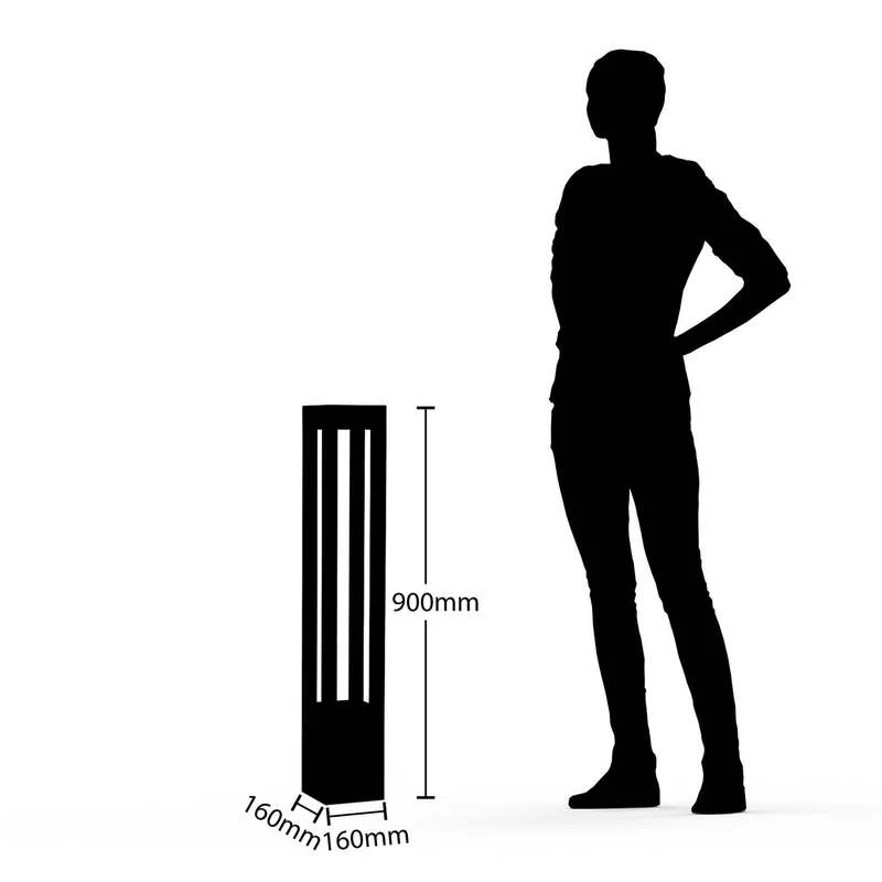 B-Ware Arcchio Pollerleuchte Gartenleuchte Lienna LED Außenlampe grau 90cm IP65 850lm