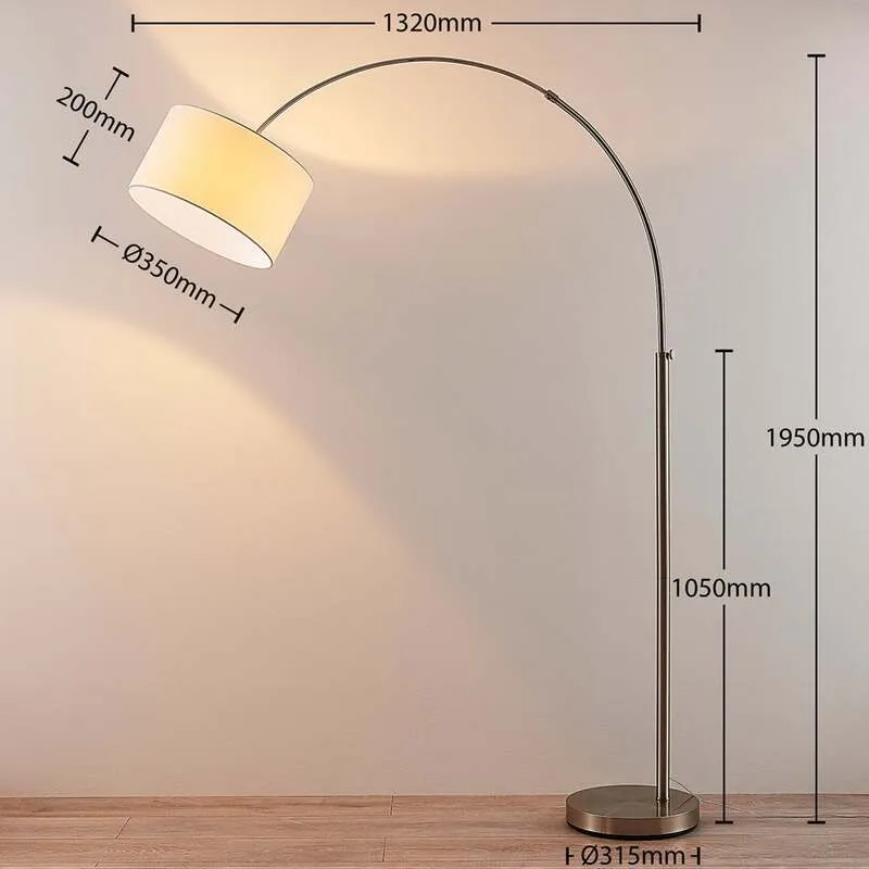 B-Ware Lindby Stehleuchte Bogenleuchte Railyn LED Lampe Leuchte warmweiß 200cm weiß