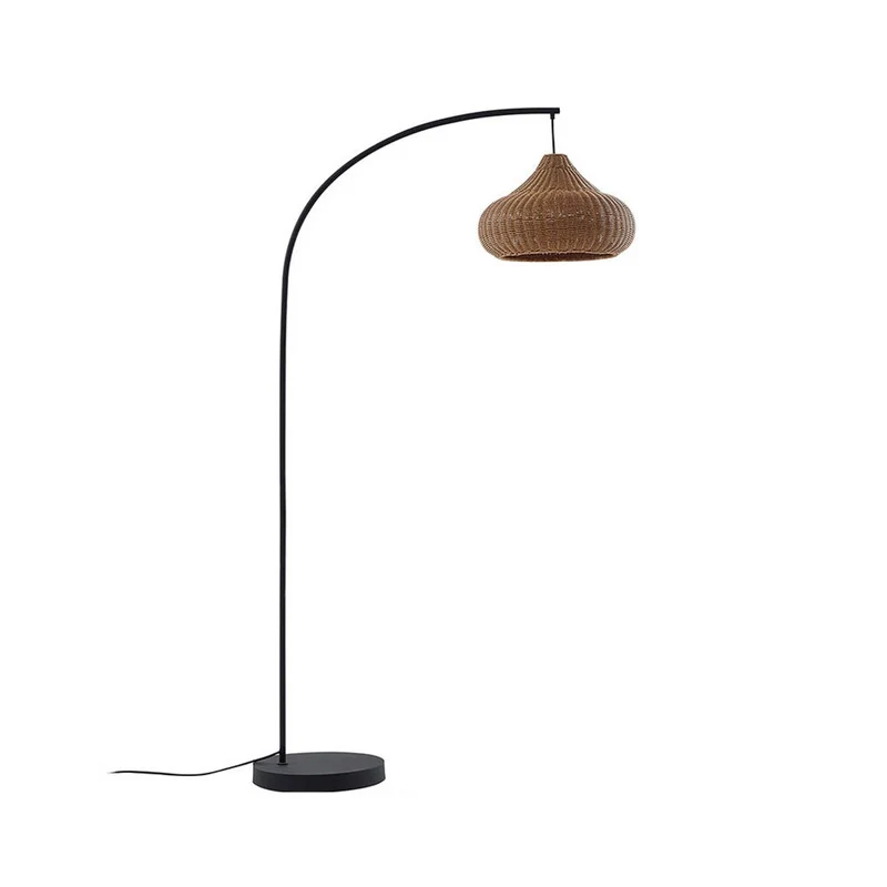 B-Ware Lucande Außenstehleuchte Gartenlampe Taniola Rattanleuchte beige 195cm IP44