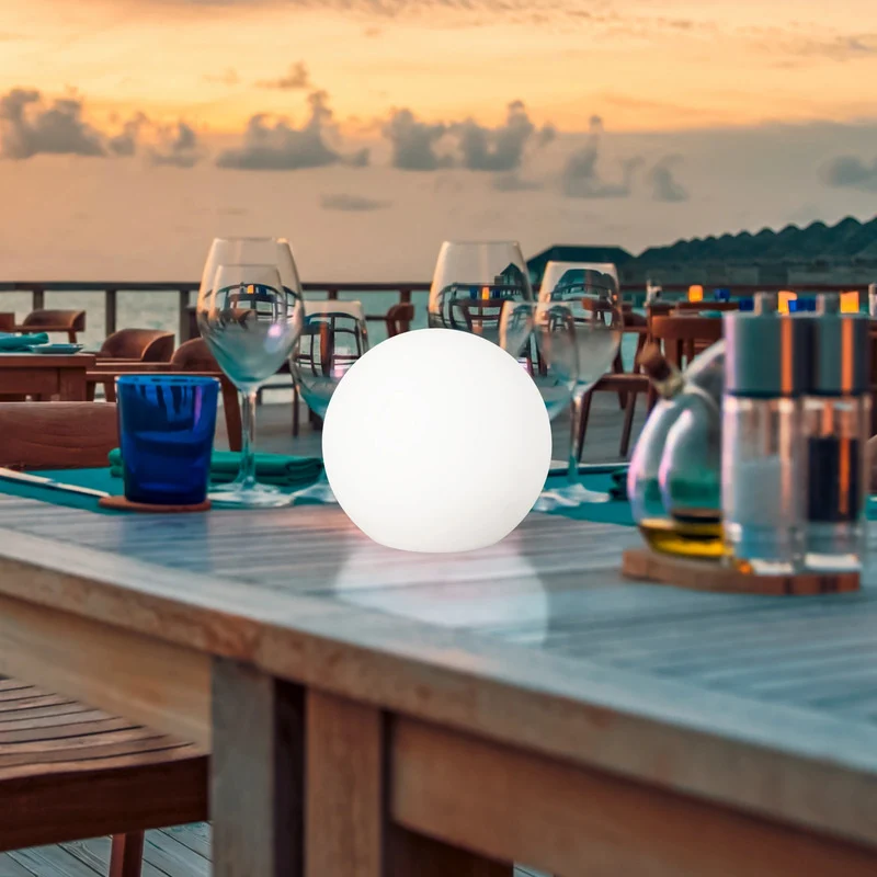 B-Ware FH Lighting LED Solar Outdoor Light Dabus, Ø 25 Cm, Ball, White, Acrylic
