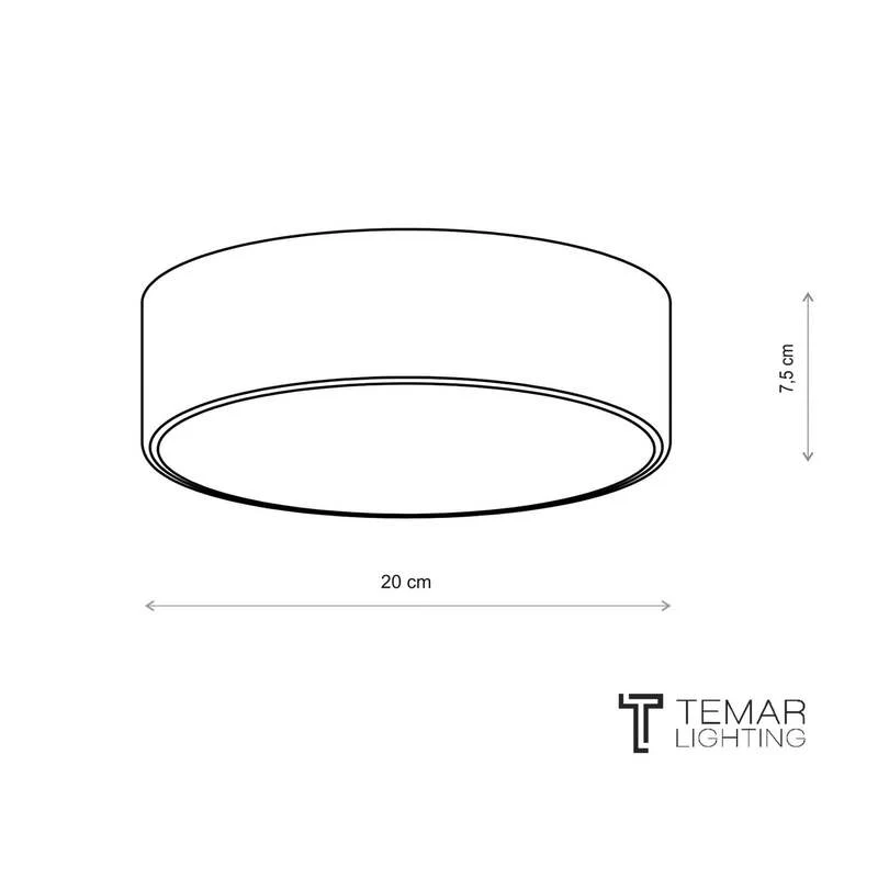 B-Ware TEMAR LIGHTING Cleo 200 Ceiling Lamp, Grey, Sensor, IP20, Ø 20 Cm, E27