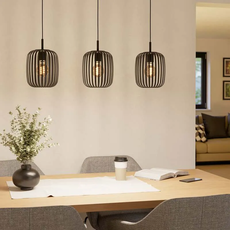 B-Ware Eglo Hängeleuchte Romazzina LED Hängelampe Pendelleuchte dimmbar schwarz 90cm