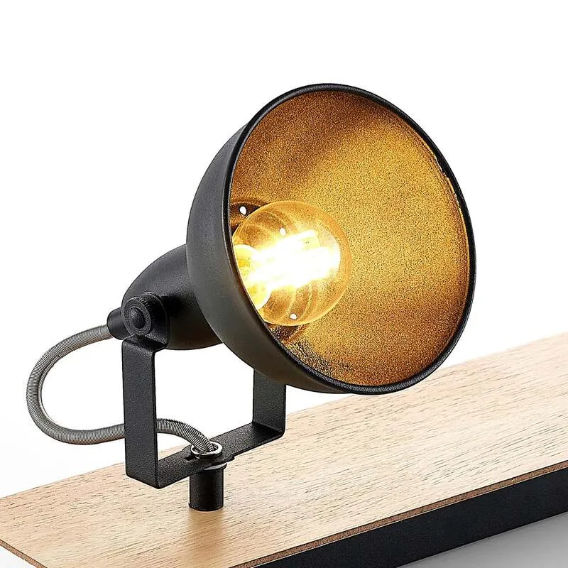 B-Ware Lindby Deckenlampe Aylis 2-flg 40 cm schwarz Holz E14 drehbar schwenkbar