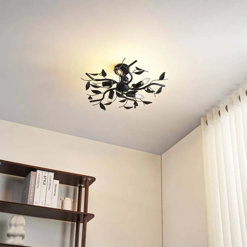 B-Ware Lindby Deckenlampe Yos LED Lampe 5-flammig dimmbar schwarz-gold Ø58cm 21cm