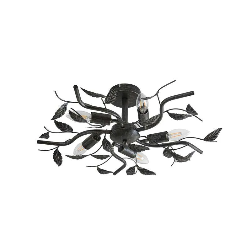 B-Ware Lindby Deckenlampe Yos LED Lampe 5-flammig dimmbar schwarz-gold Ø58cm 21cm