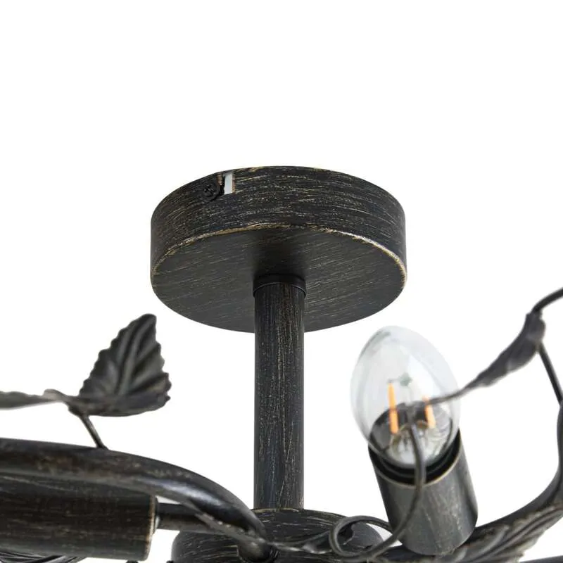 B-Ware Lindby Deckenlampe Yos LED Lampe 5-flammig dimmbar schwarz-gold Ø58cm 21cm