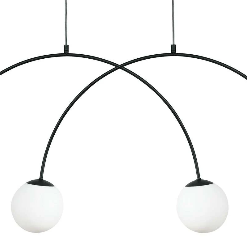 B-Ware Hängeleuchte Nova Pendelleuchte 4-flammig LED dimmbar schwarz weiß 120x15cm