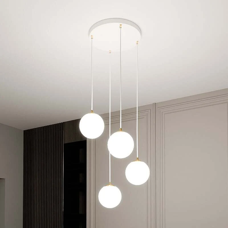 B-Ware Hängeleuchte Royal 4-flg opalweiß/weiß Glas E14 dimmbar 100cm max Abhängung