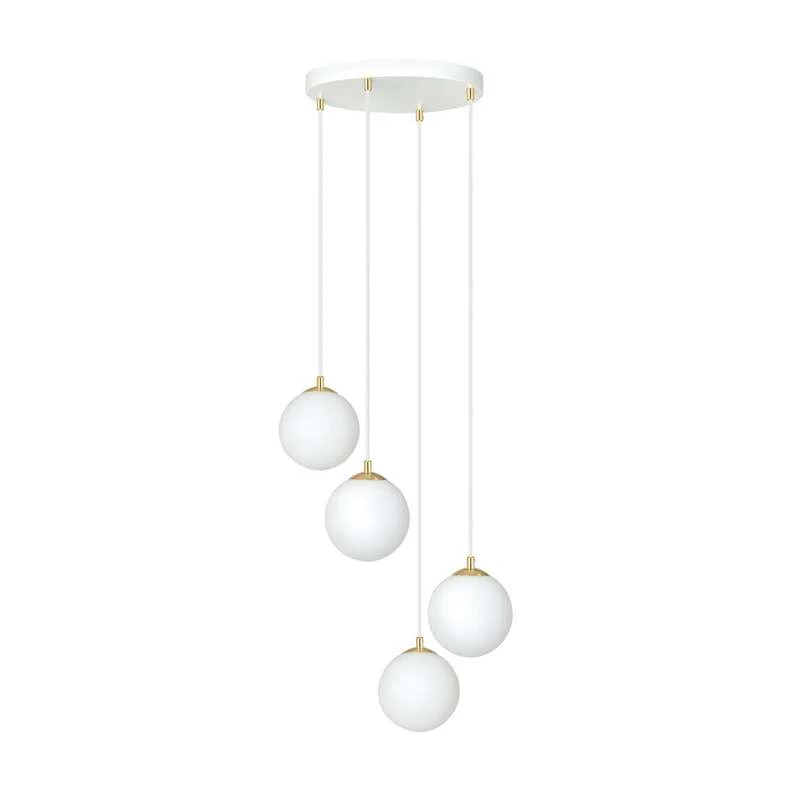 B-Ware Hängeleuchte Royal 4-flg opalweiß/weiß Glas E14 dimmbar 100cm max Abhängung